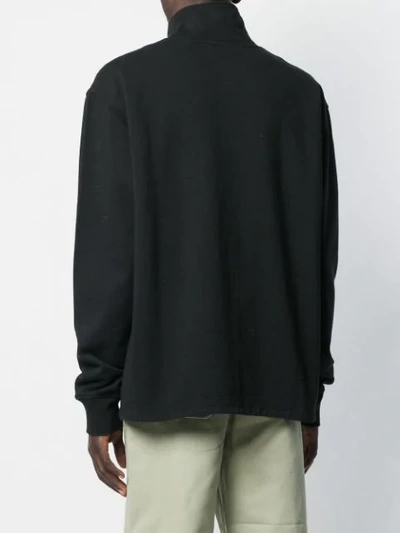 ACNE STUDIOS ZIPPERED POLO SWEATSHIRT - 黑色