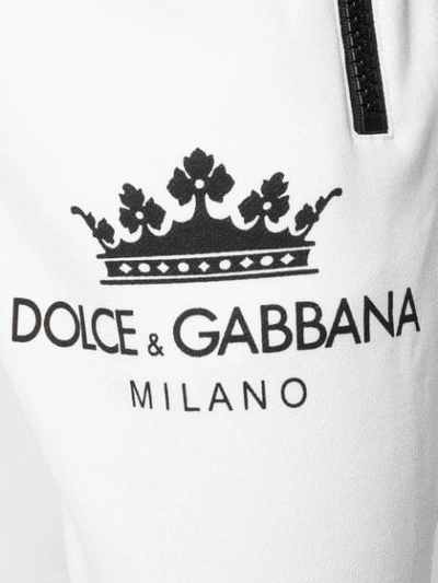 Shop Dolce & Gabbana Crown Logo Sweatpants In White