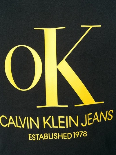 Shop Calvin Klein Jeans Est.1978 Logo Print T-shirt In Black