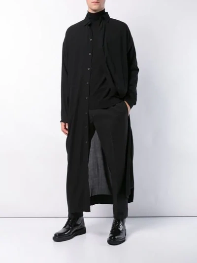 Shop Jan-jan Van Essche Shirt 64 In Black Wool Chiffon