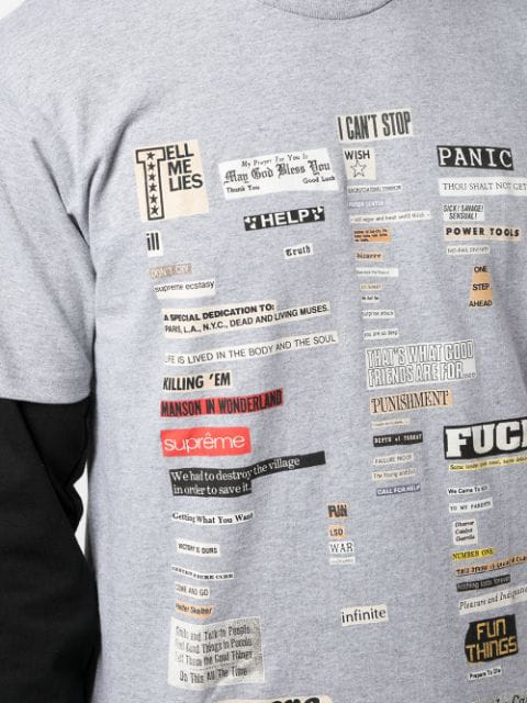 supreme cutouts tee heather grey