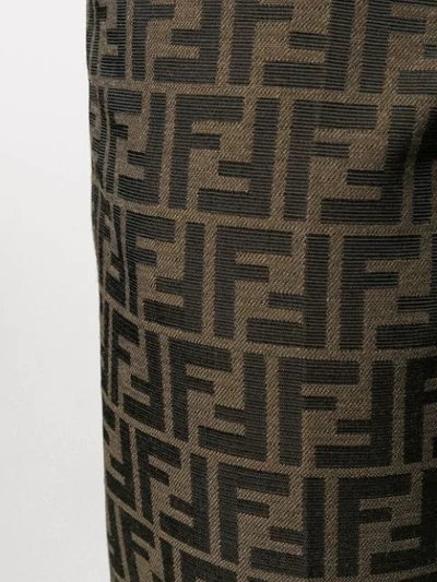 Shop Fendi Monogram Tailored Trousers In Brown