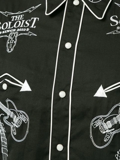 piping detail embroidered shirt