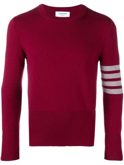 Shop Thom Browne 4-bar Milano Stitch Merino Pullover In Red