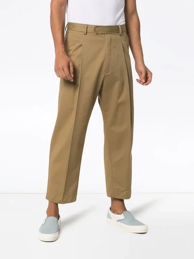 Shop Haider Ackermann Cropped Trousers In Brown