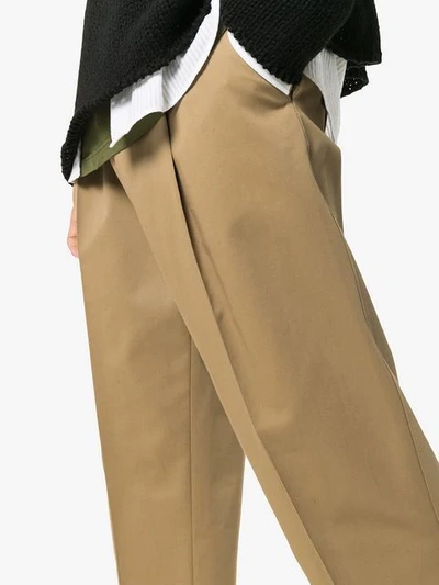 Shop Haider Ackermann Cropped Trousers In Brown