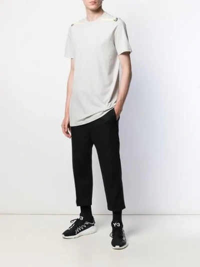 Shop Rick Owens Buckle Detail T-shirt In Grey