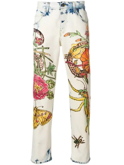 Gucci Floral-print Jeans In Multicolour | ModeSens