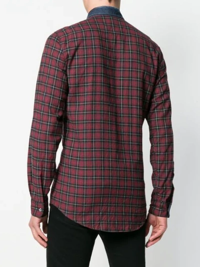 Shop Dsquared2 Color Blocked Pocketed Shirt In Red