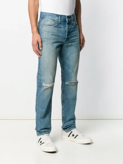 Shop Rag & Bone Ripped Straight-leg Jeans In Blue