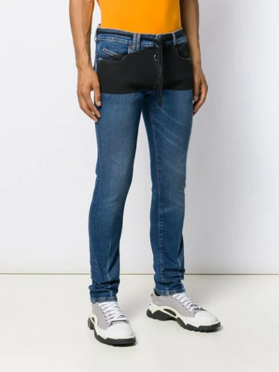 Shop Off-white Printed Skinny Jeans In 3228 Blue