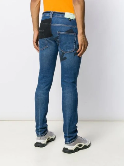 Shop Off-white Printed Skinny Jeans In 3228 Blue