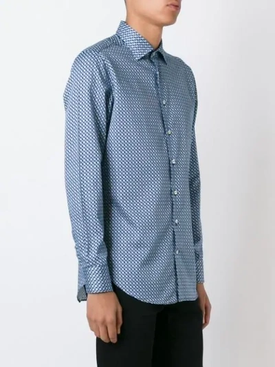 Shop Etro Geometric Print Shirt In Blue