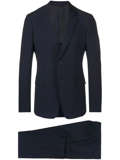 Shop Prada Slim Single Breasted Suit In Blue