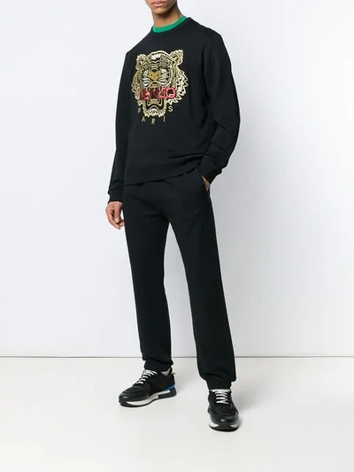 Shop Kenzo Tiger Track Pants In Black