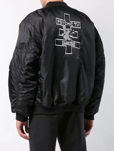 Shop Yang Li Psychic Patch Bomber Jacket In Black