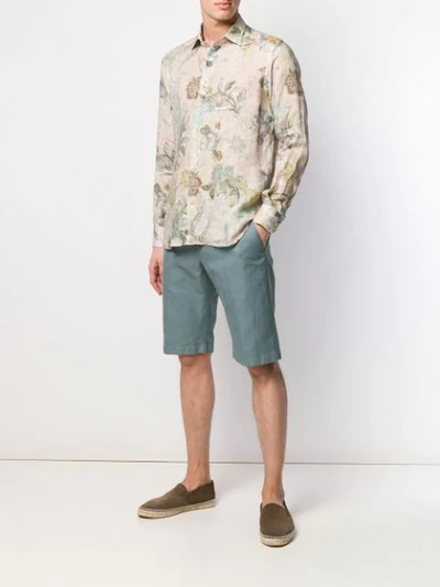 Shop Etro Chino Shorts In Blue