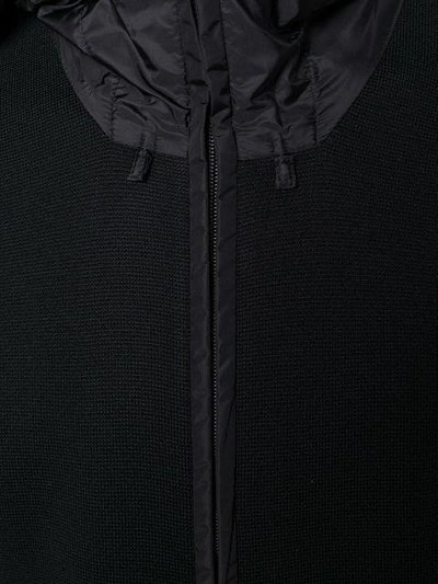 Shop Prada Jersey Zipped Hoodie In Black