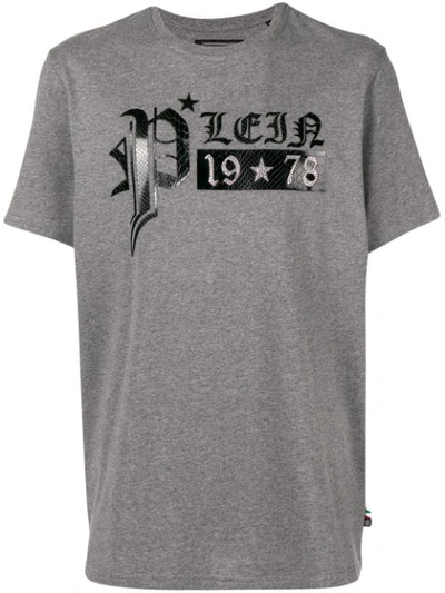 Shop Philipp Plein Logo Print T-shirt - Grey