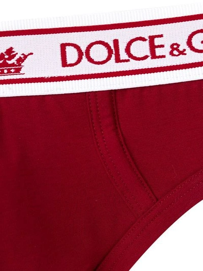 Shop Dolce & Gabbana Branded Waistband Briefs In Red