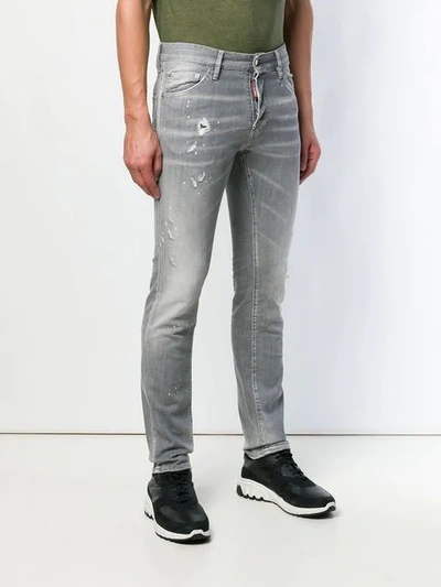 Shop Dsquared2 Slim Fit Jeans In Grey