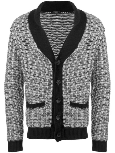 Shop Zanone Patterned Cardigan In White