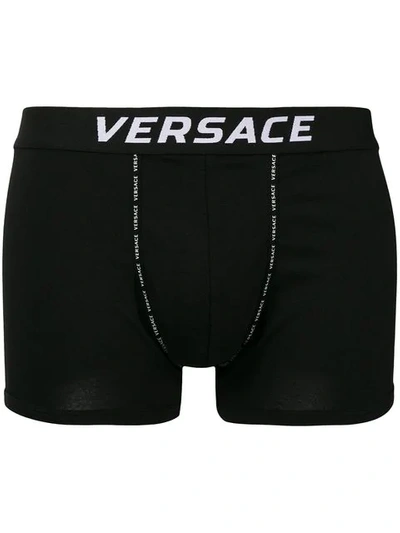 Shop Versace Logo Boxers In A008 Black
