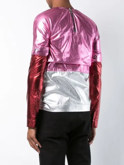 Shop Angus Chiang Metallic Longsleeved Top In Pink