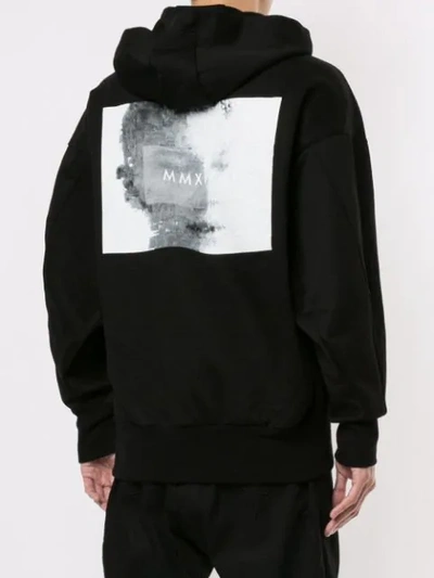 Shop Julius Graphic Print Hoodie In Black