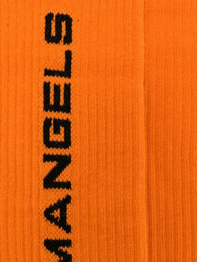 Shop Palm Angels Logo Knit Socks In Orange