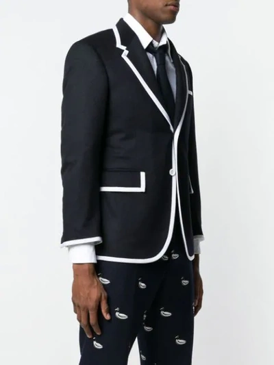 Shop Thom Browne Wide Lapel Sport Coat In Blue