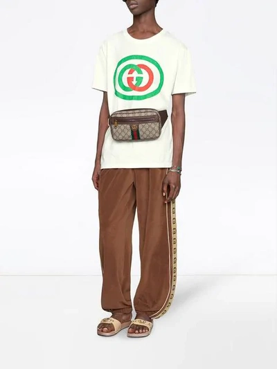 Shop Gucci Oversized T-shirt With Gg Print In White