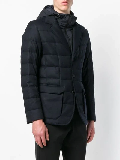 Shop Moncler Blazer-style Quilted Jacket In Blue