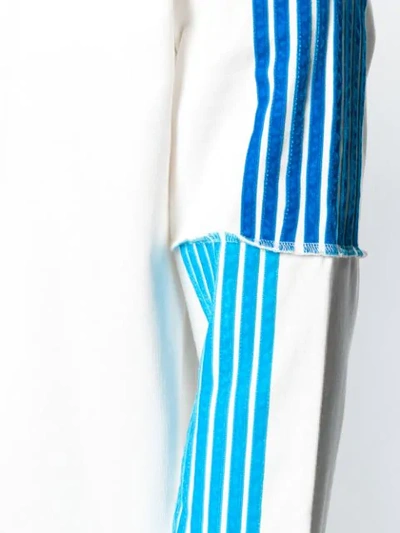 Shop Dima Leu Striped Sleeves Detail Sweatshirt In White