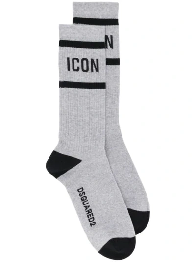 Shop Dsquared2 Icon Socks In 314 Grey