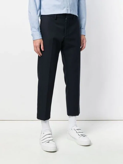 Shop Ami Alexandre Mattiussi Cropped Trousers In Blue