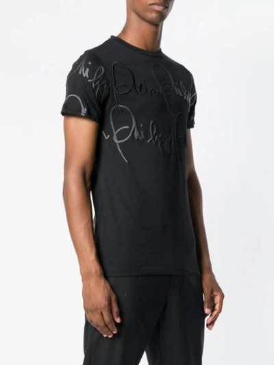 Shop Philipp Plein Signature T-shirt - Black