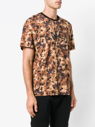 Shop Amen Camouflage Print T In Brown