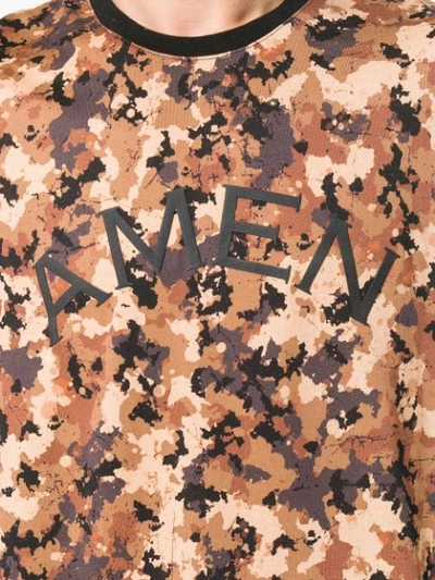 Shop Amen Camouflage Print T In Brown