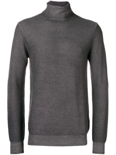 Shop Paolo Pecora Roll-neck Fitted Sweater - Grey