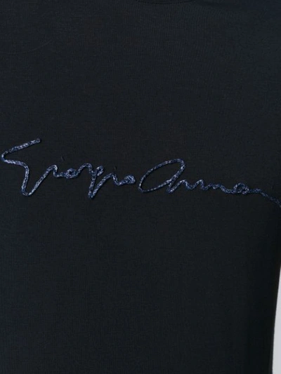 Shop Giorgio Armani Signature Logo T In Blue
