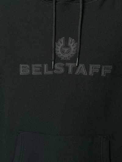 Shop Belstaff Logo Hooded Sweatshirt In Black