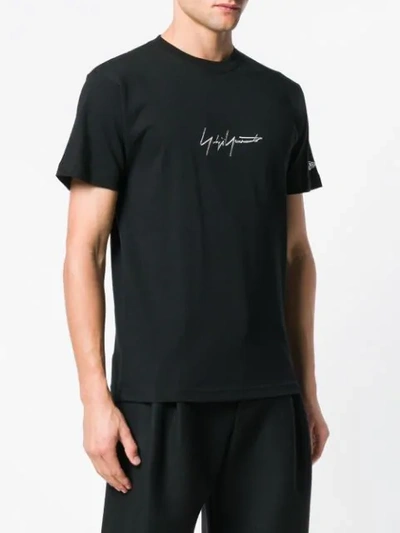 Shop Yohji Yamamoto Signature Logo T-shirt In 1 Black