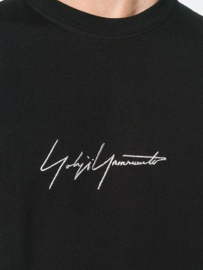 Shop Yohji Yamamoto Signature Logo T-shirt In 1 Black