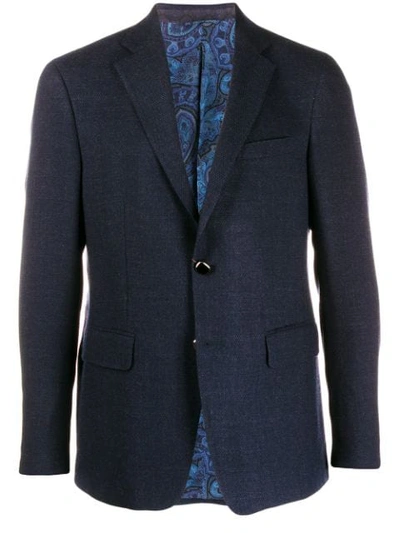 Shop Etro Classic Fitted Blazer In Blue
