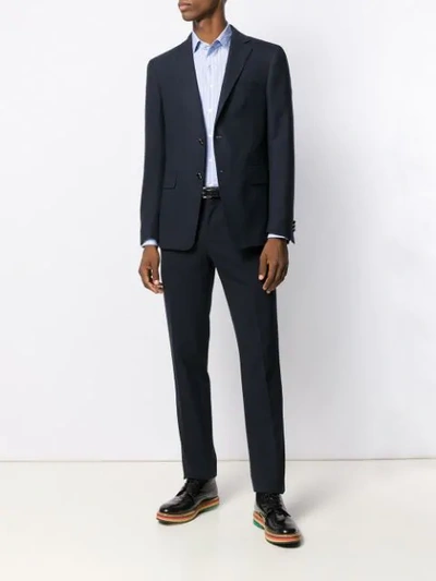 Shop Etro Classic Fitted Blazer In Blue