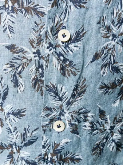 Shop Alessandro Gherardi Leaf Print Shirt In Blue