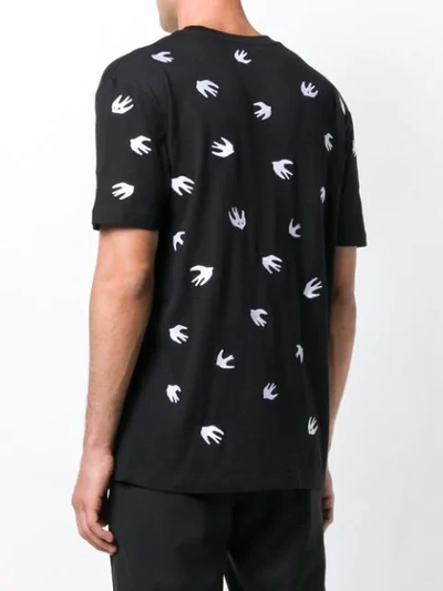 Shop Mcq By Alexander Mcqueen Swallow Print T-shirt In Black