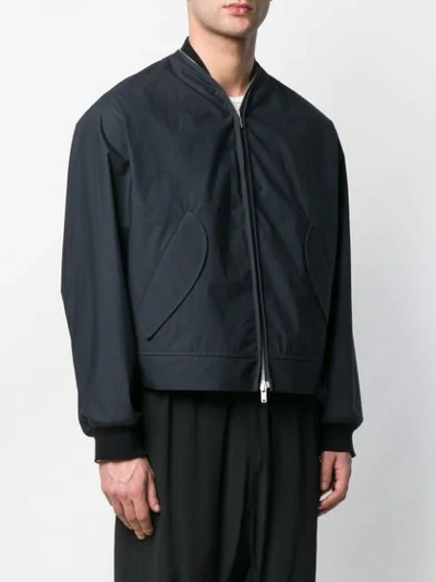 Shop Jil Sander Classic Bomber Jacket In Blue