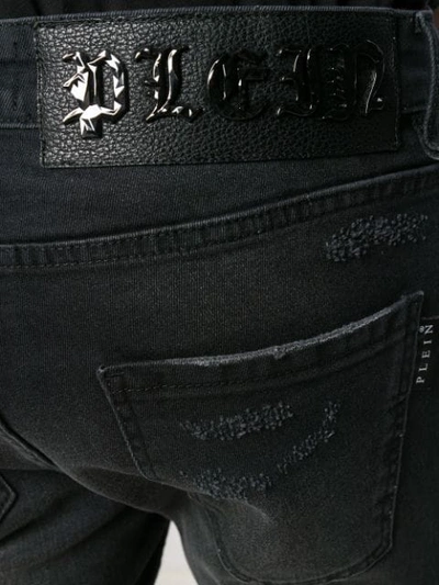 PHILIPP PLEIN 撕裂效果紧身牛仔裤 - 黑色